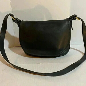 Coach black leather vintage satchel handbag